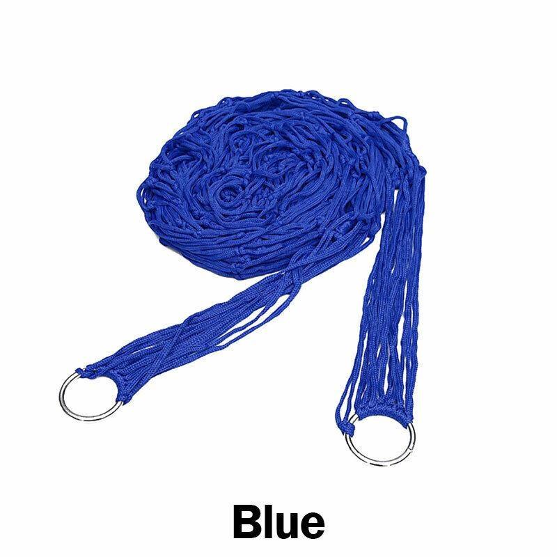 Strand Hängematte Tragbare Hängematte Mesh Net Seil Outdoor Camping Garten Schaukel Hängen Bett blau