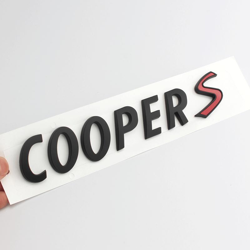 Mini Cooper S Auto-Logo, modifizierter Buchstabe, Auto-Aufkleber, Auto-Heckbox-Etikett, MINI-Auto-Etikett, Auto-Dekorationszubehör schwarz