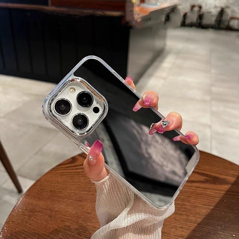 Make-up-Spiegel-Telefonhülle für iPhone 16 Pro Hülle iPhone 11 13 12 14 15 Pro Max XR XS Max X Luxus-Beschichtung Stoßfeste Softcover For iPhone 12
