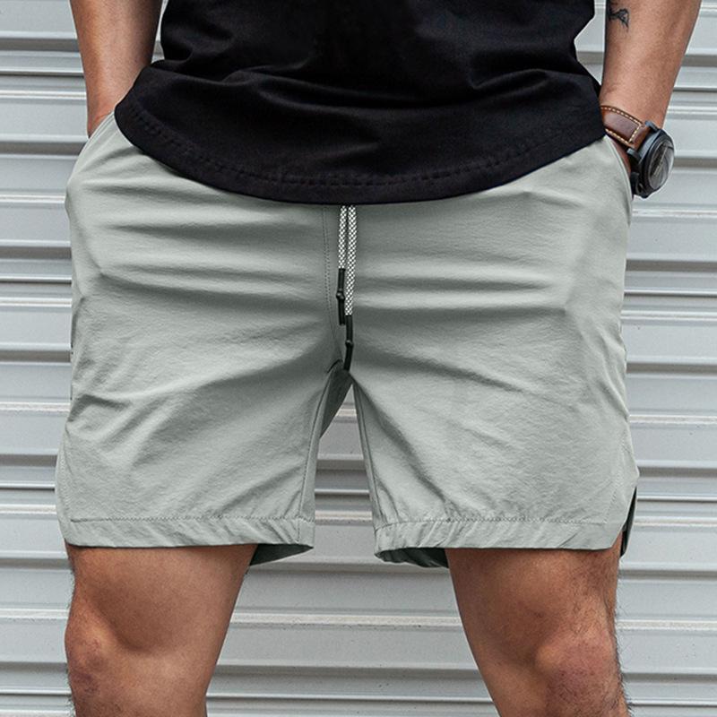 Männer Shorts Leichte Dünne Kurze Hosen Laufen Squat Fitness Shorts Männer GYM Tragen Schnell trocknende Kordelzug Shorts XL grau