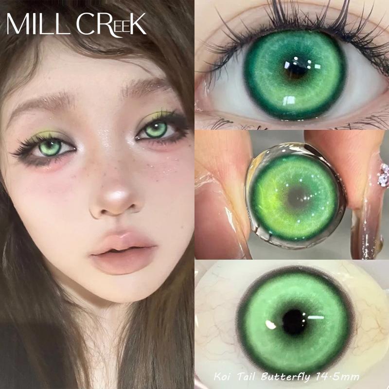 Mill Creek Cosplay-Kontaktlinsen mit Anime-Augen in Premiumqualität, halbdeckende Kontaktlinsen, 14,5 mm, sechsmonatige Verwendung 0 grün
