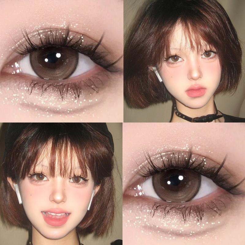 Kontaktlinsen abgestuft MillCreek 2 Stück farbige Kontaktlinsen Dia:14,5 mm Wassergehalt 40 % Kurz -1,00 bis -8,00 Braun-Schwarz-Softlinse -6.50 hellbraun