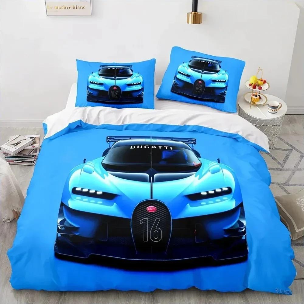 Sportwagen Bettwäsche Set Für Schlafzimmer Weiche Moderne Bettdecken Bequeme Kinder Bettbezug Deckenbezug Und Kissenbezug EU Single 135x200cm