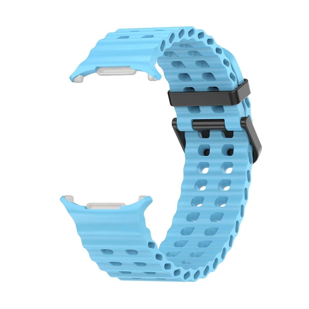 Atmungsaktives Armband für Samsung Galaxy Watch Ultra 47 mm Silikon-Smart-Armband Armband Armband Watch7 Zubehör Hülle Galaxy Watch Ultra himmelblaue