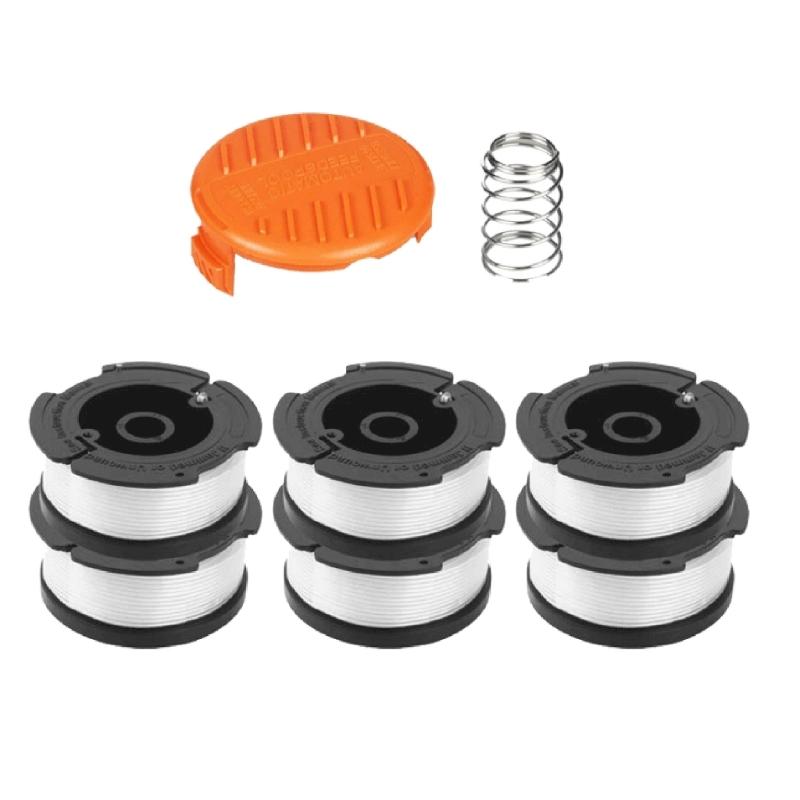 6er-Pack Rasentrimmer-Spulen für Rasentrimmer von Black & Decker, Durchmesser 1,65 mm, 10 m Trimmer-Spule