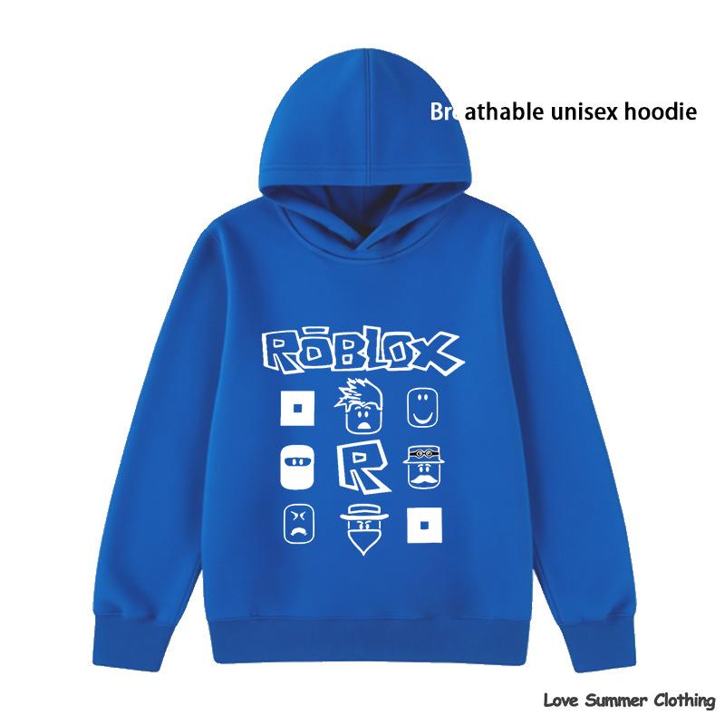 roblox Lässiger Pullover-Hoodie für Jungen Alter 4-14 mit HD-Druck Dünner Jungen-Pullover Sale Schlichte Mädchen-Freizeitkleidung Herbst-Hoodie Langarm Zurück zur Schule 160 blue