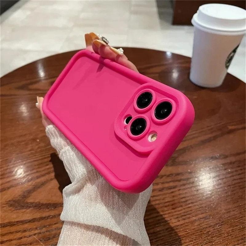 Süße Handyhülle für iPhone 15 14 13 12 11 Pro Max weiche Silikonhülle für iPhone x 14 15 Plus Hülle Kameraschutz iPhone 14 hellrosa