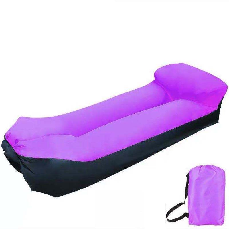 Tragbare Outdoor Faule Aufblasbare Sofa Camping Aufblasbare Bett Park Luft Bett Isomatte violett