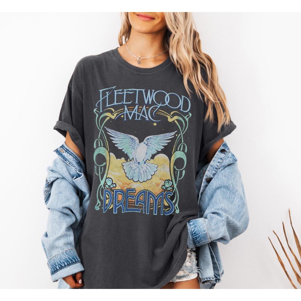 Fleetwood Mac Grafik T-Shirt Musik T-Shirt Rockband Shirt Retro Musik T-Shirt Rockmusik Liebhaber T-Shirt Vintage Bandshirts Shirt 3XL