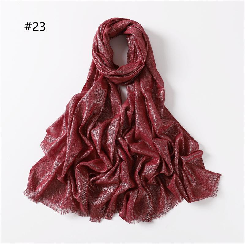 Abaya Damen Schleier Gold Einfarbig Muslimisches Kopftuch Schals Und Wickeltücher Glitzer Pashmina Bandana Weiblich Foulard Hijab brown
