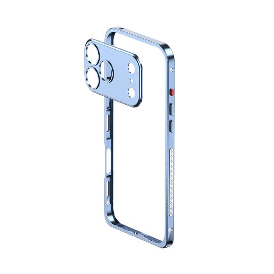 Metall Handyhülle für IPhone 17/17 Pro/17 Max/17 Air Abnehmbare Hülle & Wärmeableitung Handyhülle Ultradünner Schutzrahmen for iPhone 17 Pro Max blau