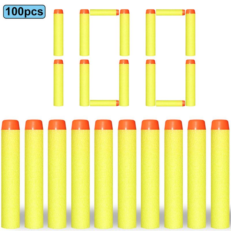 100 Stück 7,2 cm für Nerf Soft Bullets Darts Rundkopf Refill Sponge Darts Kinder Spielzeugpistolen Kugeln für NERF N-Strike Blaster