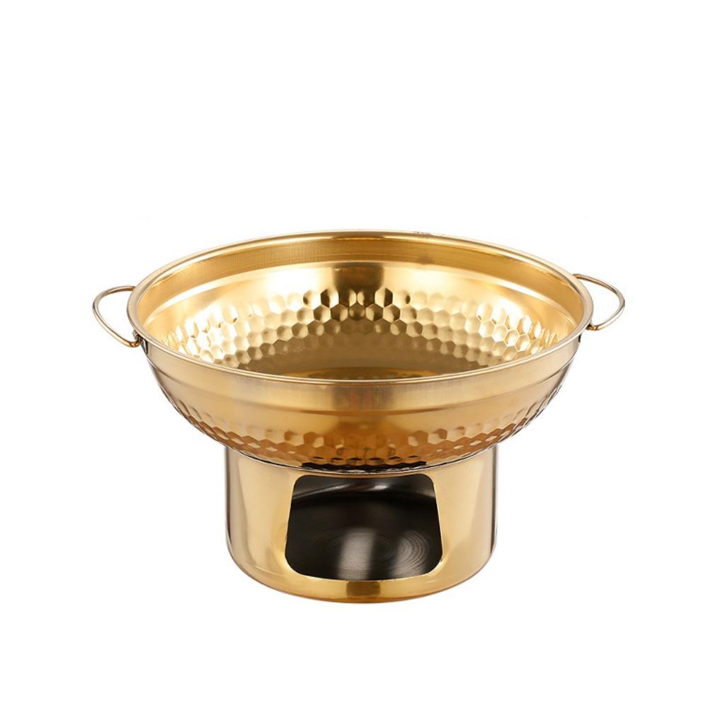 Schnellheizender thailändischer Hot Pot 20/22cm Doppelohren Hot Pot Moderner Edelstahl Hot Pot Outdoor Gold 22cm