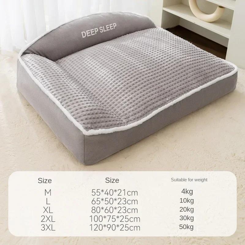 Hundebett für kleine Hunde, für den Winter, warmes Haustiersofa, Halloween-Korbmatte, mittlere Kissen, großes Kissen, Welpenzubehör, großes Hundebett M gray