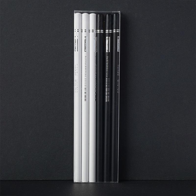6 Teile/satz Schwarz und Weiß Skizze Kohle Bleistift Highlight Standard Bleistift für Skizzieren Zeichnung Bleistifte Set Kunst Malerei Liefert
