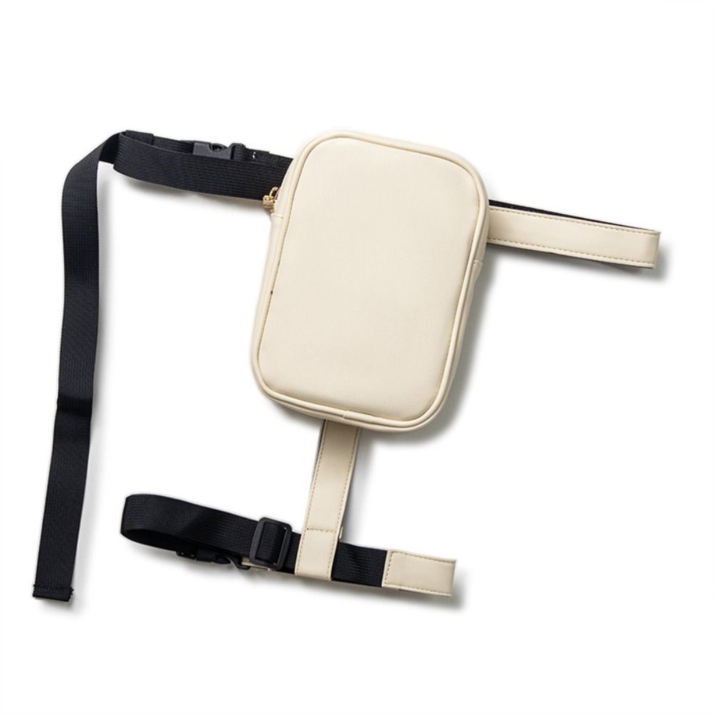 Pu Leder Motorrad Frauen Taille Bein Kreuz Motorrad Fanny Pack Motorrad Zubehör weiß