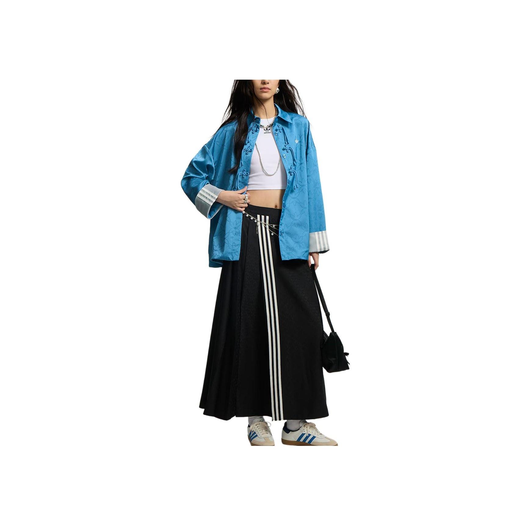 Adidas Originals SS25 CN Hemd JK Locker Neu Chinesischer Stil Jacquard Sport Langarm Jacke Damen Jacke KW1996 2XS