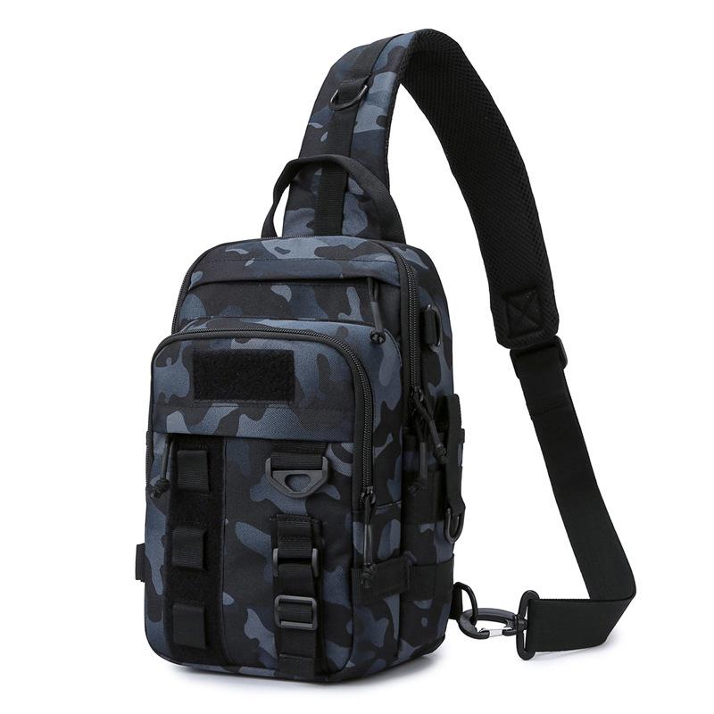 Camping Brustrucksack Taktische Angeltasche für Angelruten und Köder Outdoor Reise Tarnung Umhängetasche Hüfttasche Herren Sling Schultertasche Bauchtasche