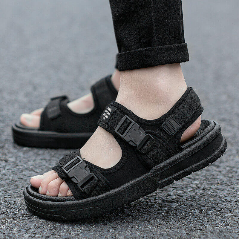 Herren Sandalen Outdoor Casual Sports Strandschuhe Rutschfeste Sommerschuhe Männliche Wasserschuhe 43 schwarz