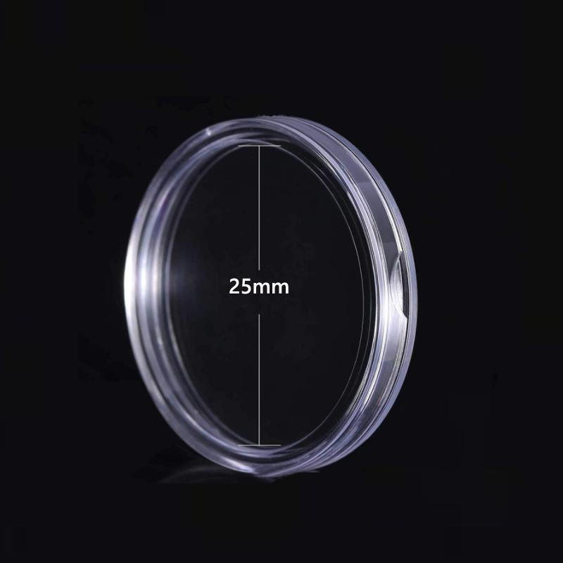 10~100 Stück 21–45 mm transparenter Kunststoff-Münzhalter Münzsammelbox Etui für Münzen Aufbewahrungskapseln Schutzboxen Behälter 25mm x100pcs
