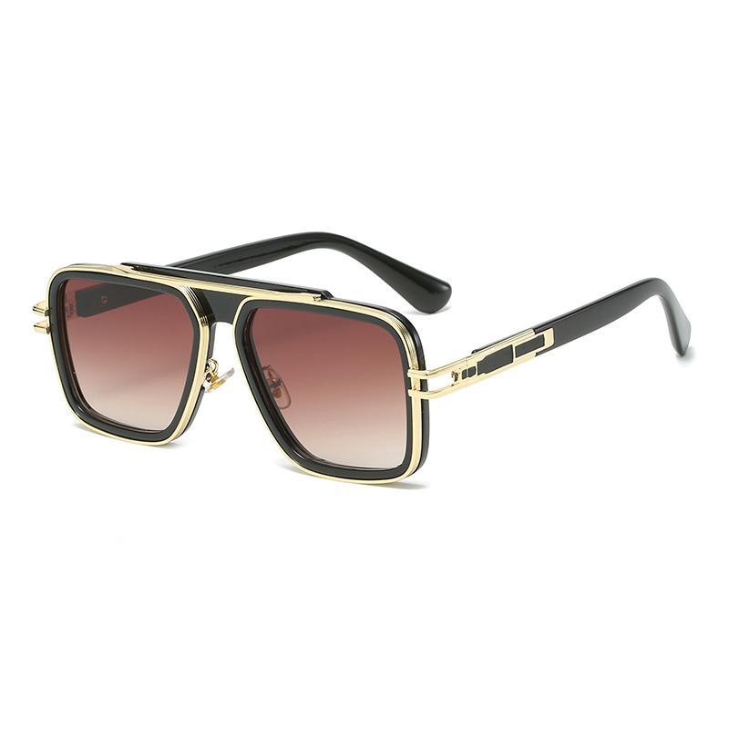 Luxuriöse Herren- und Damen-Metall-Trend-Dita-Sonnenbrille, quadratische Retro-europäische und amerikanische Sonnenbrille gray