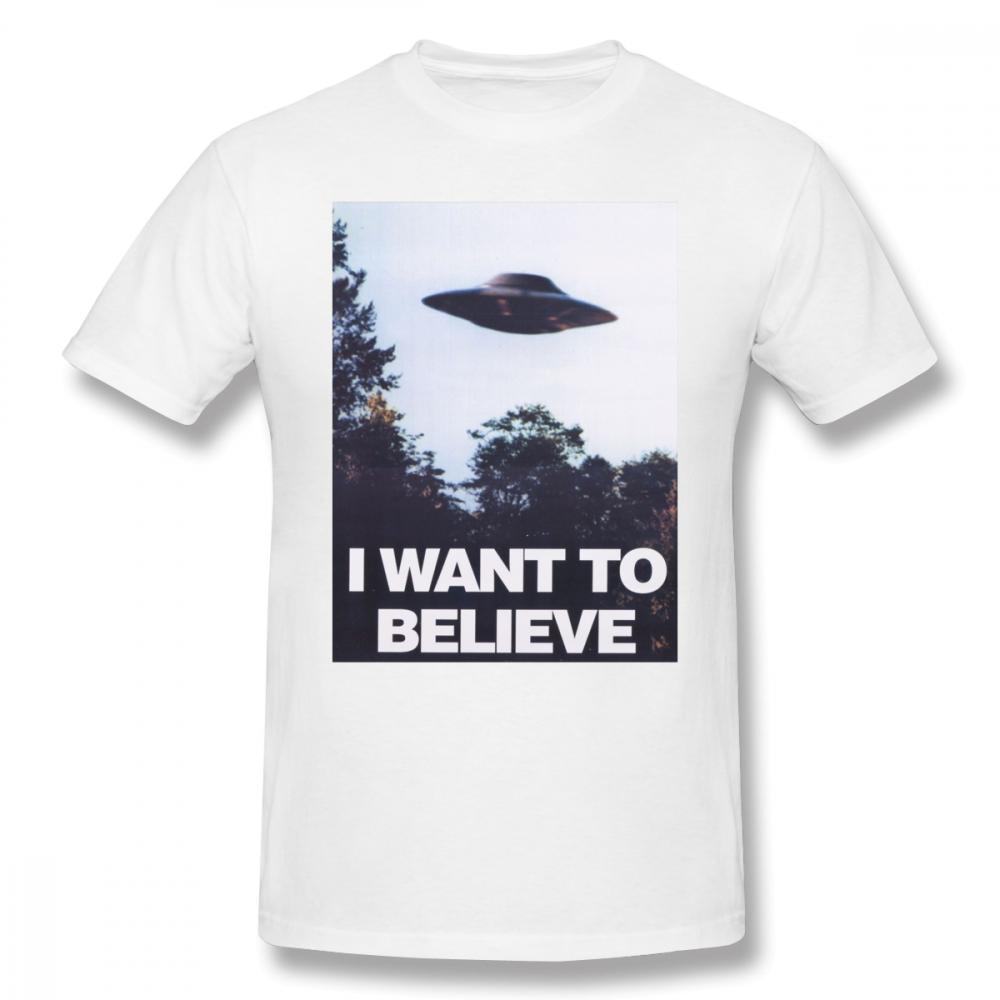 Retro TV T Shirt The X Files I Want To Believe T-Shirt Harajuku Gothic Streetwear Tops Unisex Casual Übergroße T-Shirt T-Shirt M