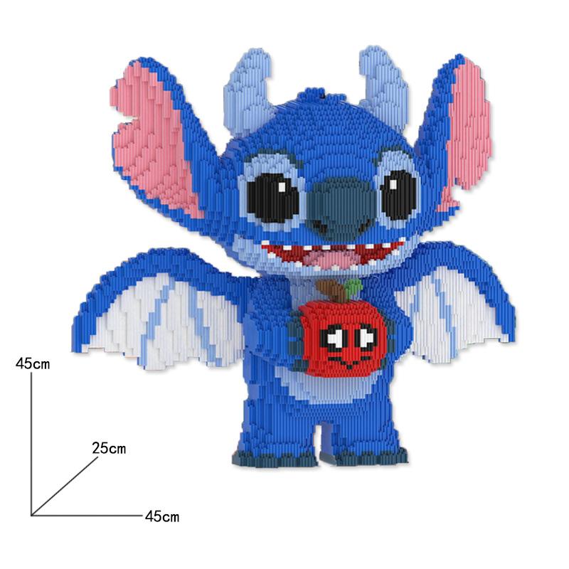 Coole Joker Stitch Magische Bausteine Kawaii Baby Stitch Engel Modell Halloween Stitch Zusammengebaute Steine Spielzeug für Kinder Weihnachtsgeschenk S