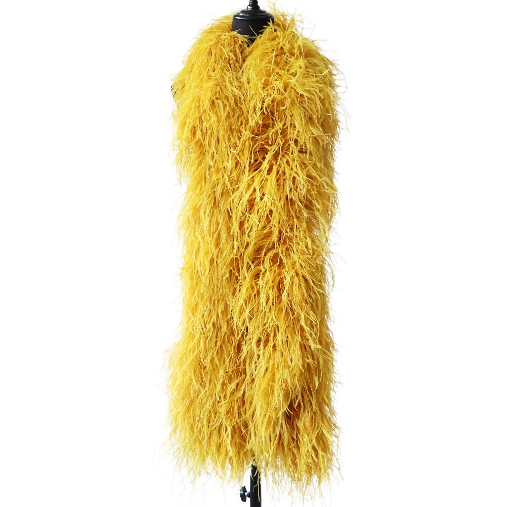 6-lagige Straußenfederboa Naturweiß Plumas Boa Schal Straußenboas Für Individuelles Hochzeitskleid Oberteil Dekoration Federn 6ply 2M goldgelb