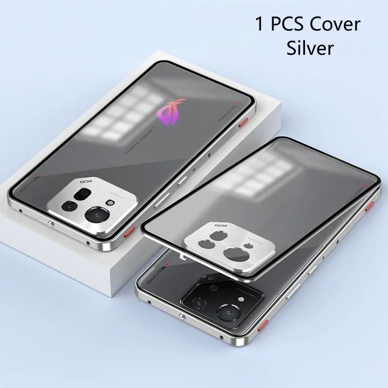 Für Magsafe Magnetic Translucent Matte Case für ASUS ROG Phone 9 Pro Metallkameraobjektivschutz Rückseite für ROG Phone9 9pro For ROG Phone 9 Pro silber