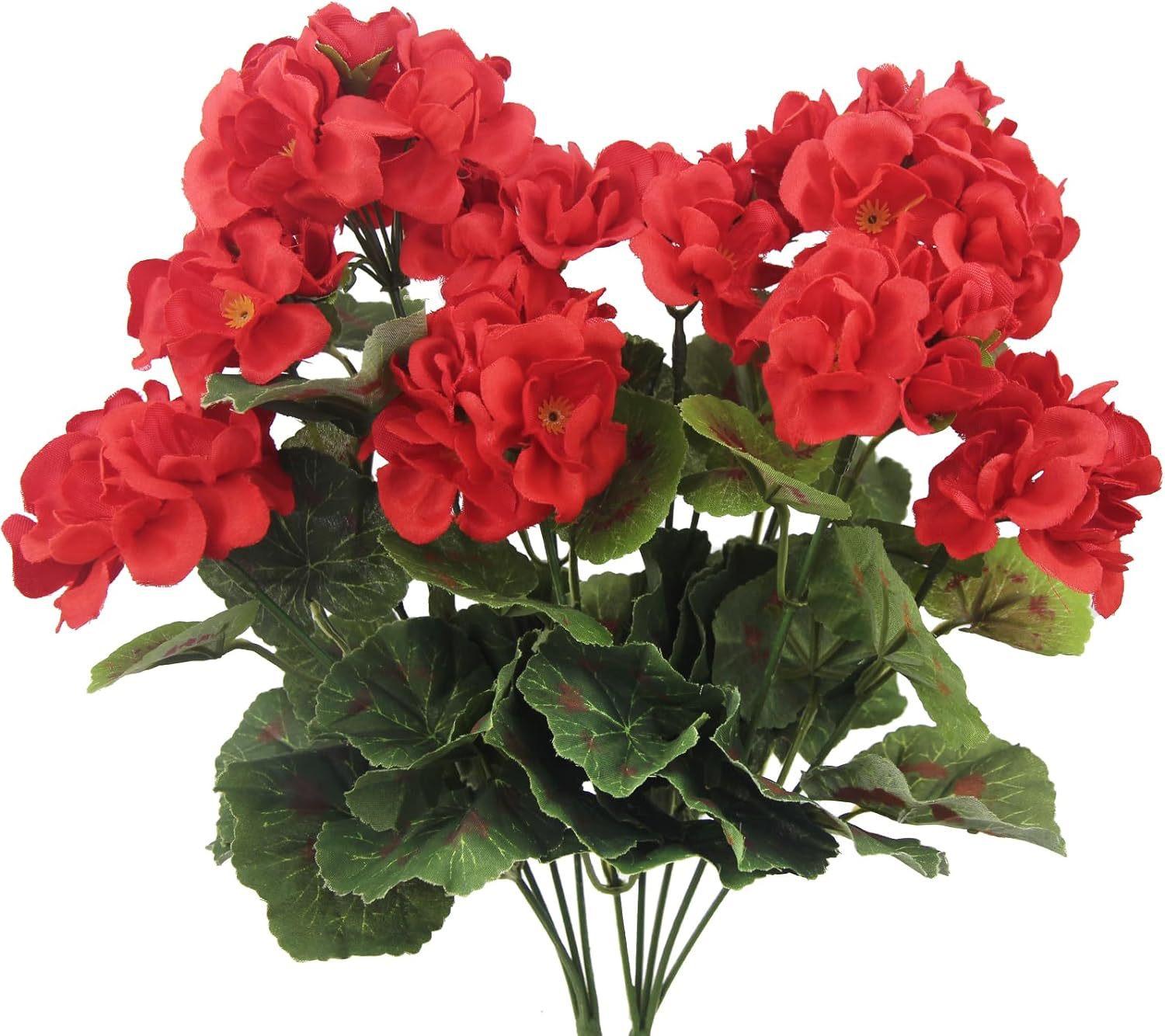Künstliche Blumen für den Außenbereich UV-beständig Gartenpflanzen Busch Kunstblumen für Zuhause Hochzeit Küchentisch Mittelstücke Deko AVE