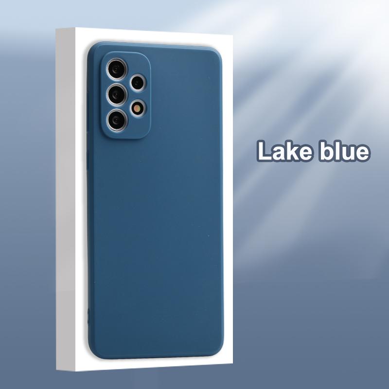 Flüssiges Silikon, weiche Telefonhülle für Samsung Galaxy A31 A41 A51 A71 A11 A21S A12 A22 A32 A53 A54 A52 A72 4G 5G, Rückseite, Fundas For Galaxy A53 5G see-blaue