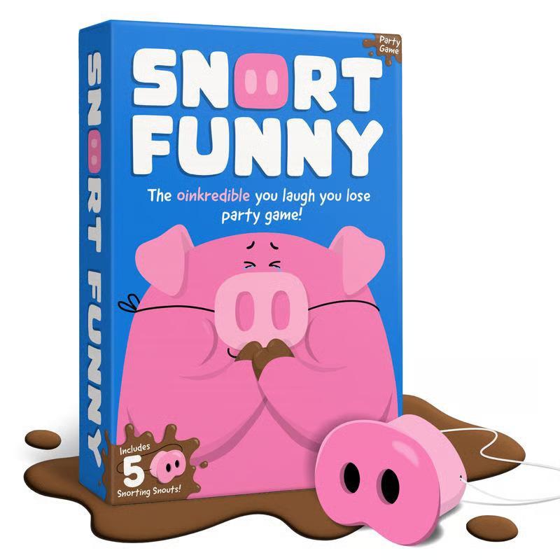 Party-Spiel Bietet lustige Schnarcher Brettspiele 5 Spielzeug-Schweinenasen und Herausforderungskarten für Familie und Freunde (As shown-10156)-