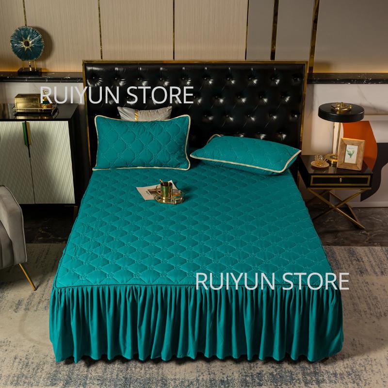 Einfarbig Verdicken Bett Rock Nicht-slip Matratze Abdeckung Protecor Couvre Lit Bettdecke Bettlaken Hause Schlafzimmer Bett Rock Bett Abdeckung 120x200x45cm