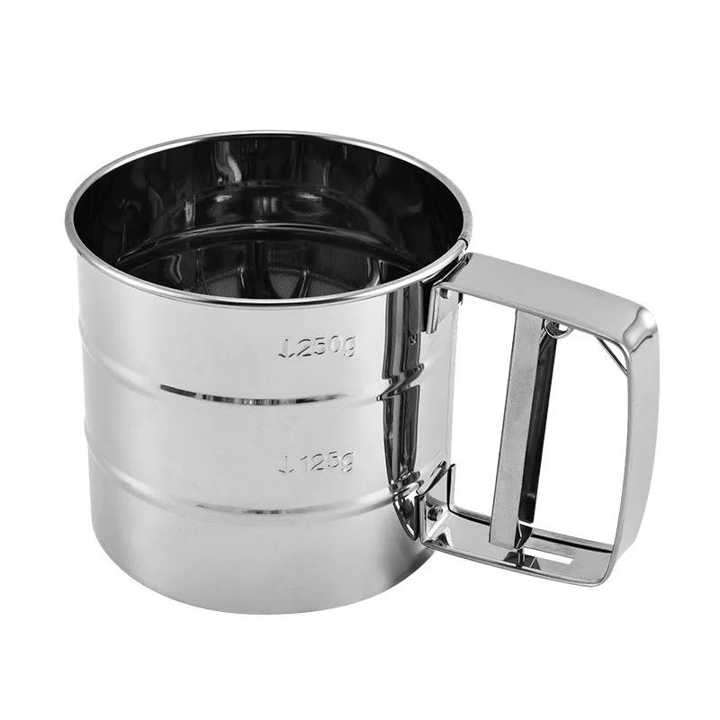 1 stücke Edelstahl Mesh Filter Gebäck Backen Puderzucker Shaker Backformen Handheld Mehlsieb Backen Sieb Tasse Küche Werkzeuge