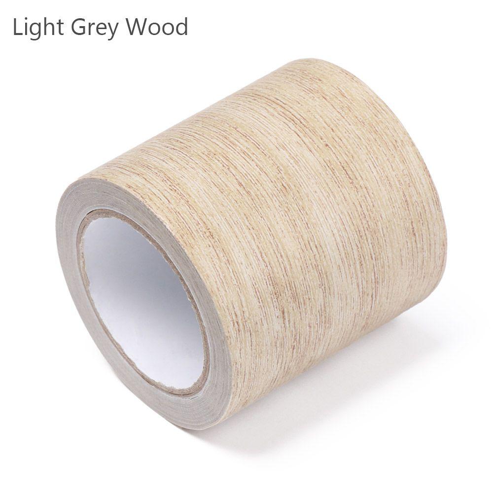 5M/Rolle Boden Möbel Renovierung Gewebeklebeband Holzmaserung Klebeband Reparatur Klebstoff 5.7cm x 4.57m-Light Grey Wood
