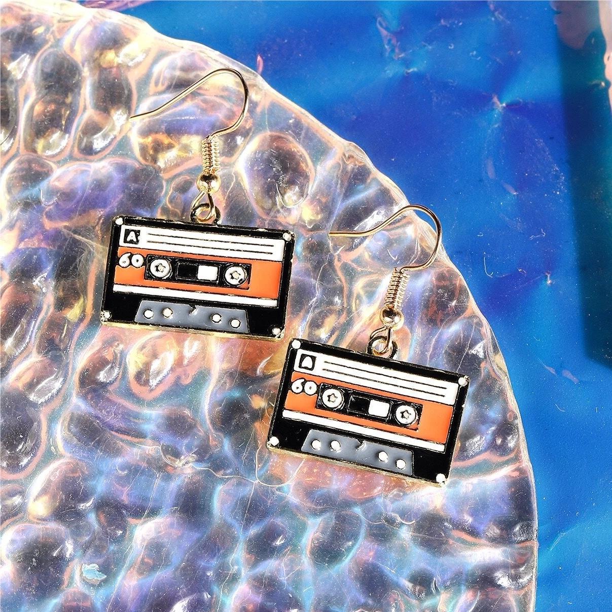 Mode Band Legierung Schmuck Anhänger Druck Muster Legierung Schmuck Band, Nische Anhänger Ohrringe Frauen gelb