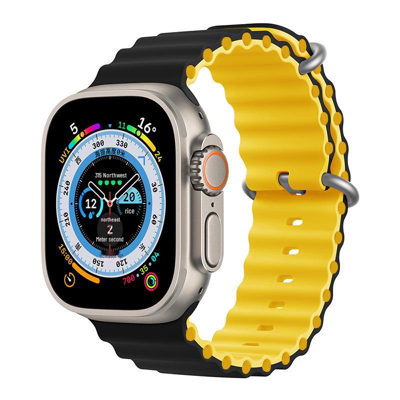 Apple Marine Uhrenarmband: Zweifarbiges Silikonarmband für Apple Watch 8/7/SE/Ultra – Perfekt für den Sport 42/44/45/49 mm