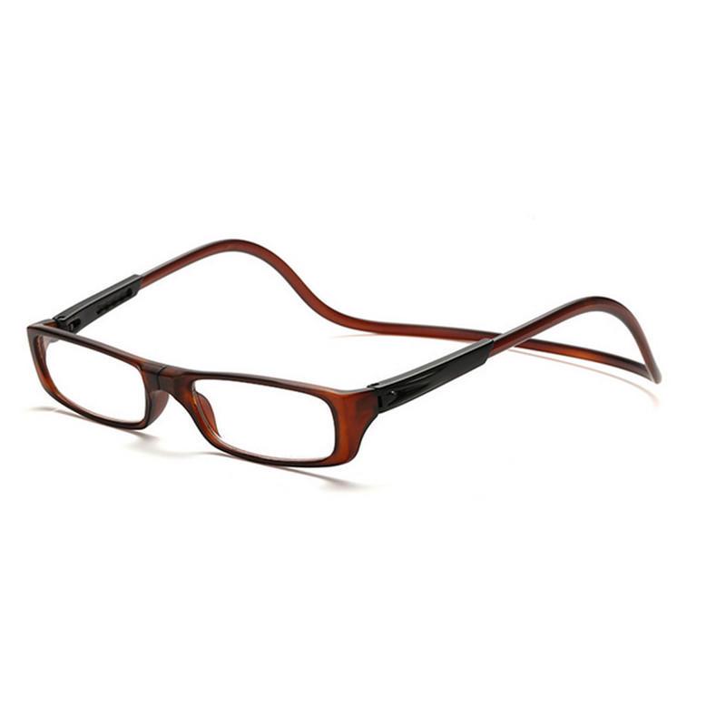1 stück Hängender Hals Anti-verloren Einstellbar Unisex Für Eltern Senioren Magnet tragbare Presbyopie Brille Lesebrille Schmuck Zubehör +2.0 braun