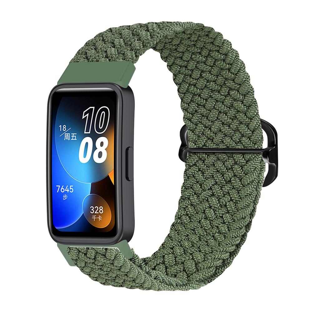 Geflochtenes Armband für Huawei Band 8, verstellbarer Gürtel, Smartwatch-Zubehör, Armband, elastisches Nylon-Armband für Huawei Band 8 Band for huawei band 8 grün