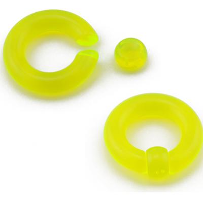 1 Paar Acryl BCR Großer Großer Größe Riesiger Klemmkugelring Ohr Tunnel Plug Expander Gauge Männlicher Nasenring Piercing Körperschmuck 4mm(6g) gelb