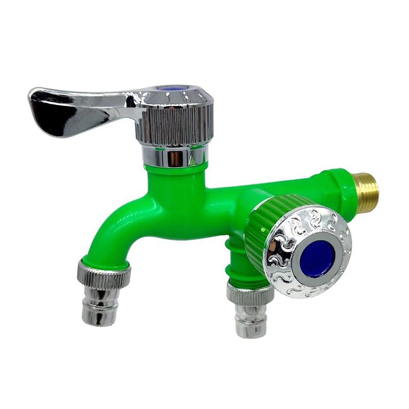 1/2  Universal Interface Wasserhahn Doppel Outlet Dual Control Wasserhahn Anschluss grün