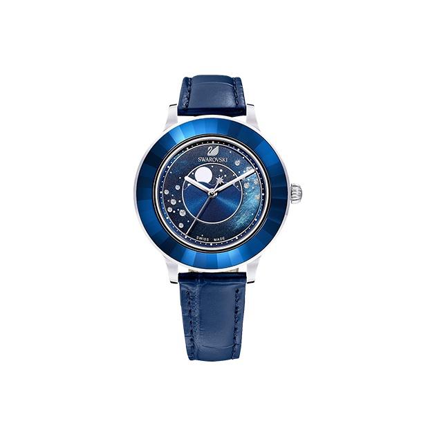 Swarovski Octea Lux Chrono Mondlandung Gedenkuhr Damenuhren blau 5516305 Regular Watch Box,Dark Blue Watch Dial
