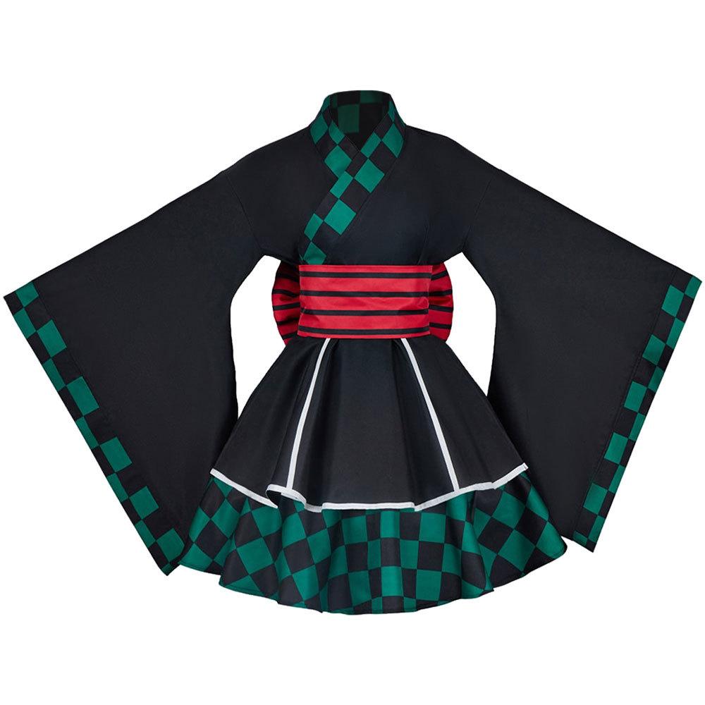 Japan Cartoon Comics Demon Slayer Cosplay Outfit Dienstmädchenkleid Halloween Cosplay Kimono 0079 S