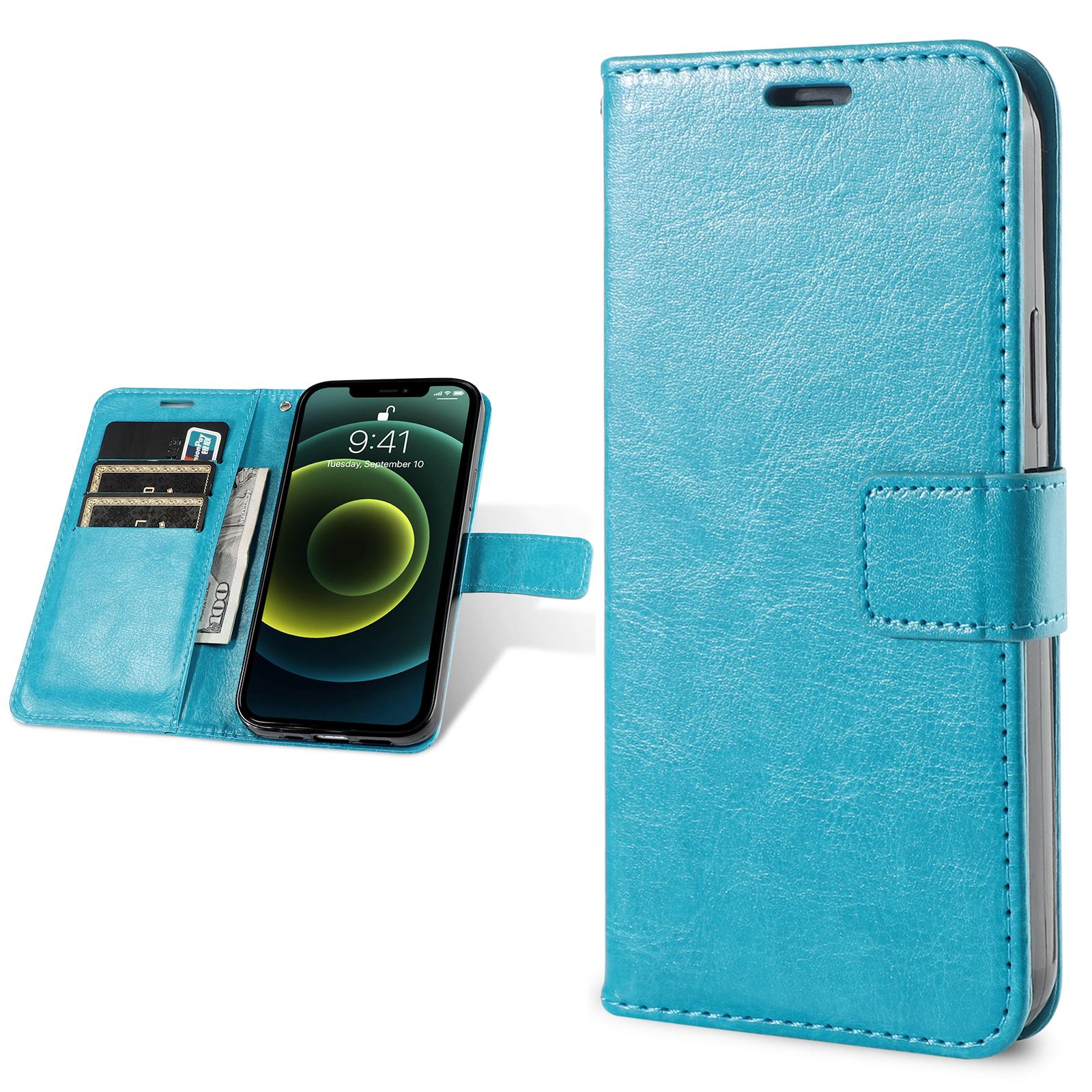 Leder Brieftasche Flip Case für Samsung Galaxy A14 A13 A12 A34 A54 A15 A04S A05S A22 A23 A32 A52 A53 A33 a73 A72 S21 S22 S23 FE S24 Ultra Karte Slot Abdeckung For Samsung S21 blau