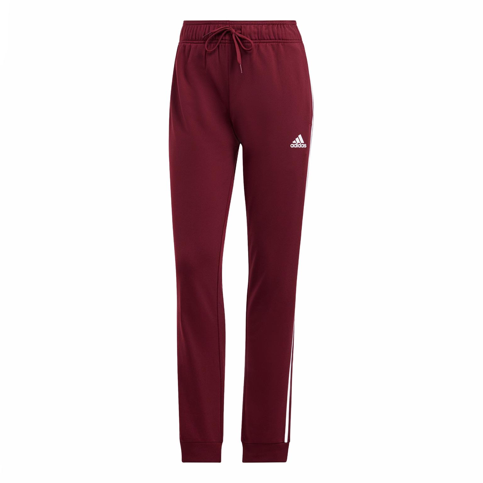 Adidas Vintage Sport Bequem Seite Drei Streifen Bündchen Logo Stickerei Muster Freizeit Hose Damen Hose Dunkelrot IM2819 S