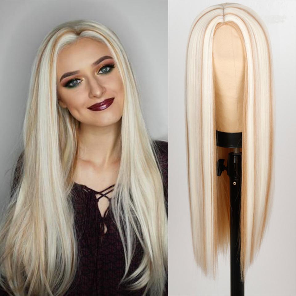 XINRAN Lange gerade weinrote Perücke mit Pony, synthetische Perücken für Frauen, hitzebeständiges Naturhaar für die tägliche Halloween-Cosplay-Party 65CM