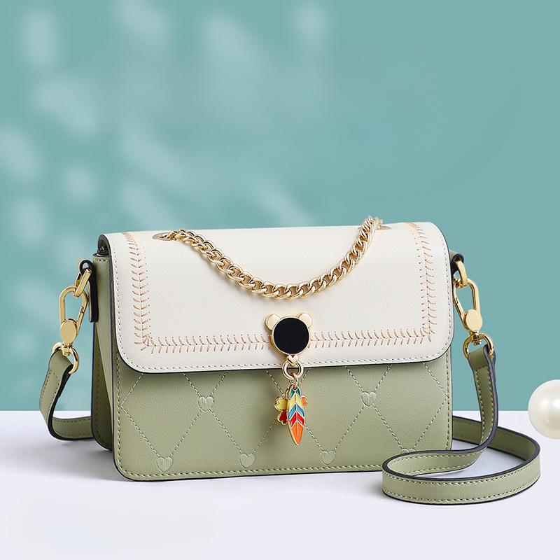 Neue Crossbody-Tasche Echtes Leder Damen-Tasche Leichter Luxus Nische High-End Kette Kleine Quadratische Tasche white