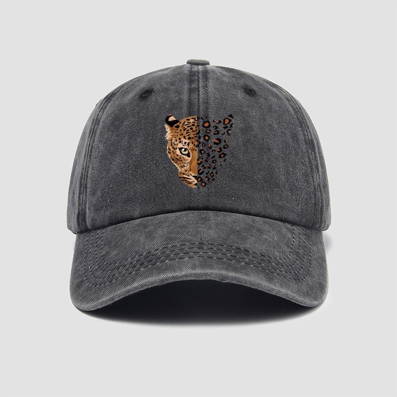 Alte Baseballkappe Leopard Personalisiert Mode Lässig Baseballkappe Zeigt Gesicht Klein Lässig Vielseitig Bedruckte Mütze black