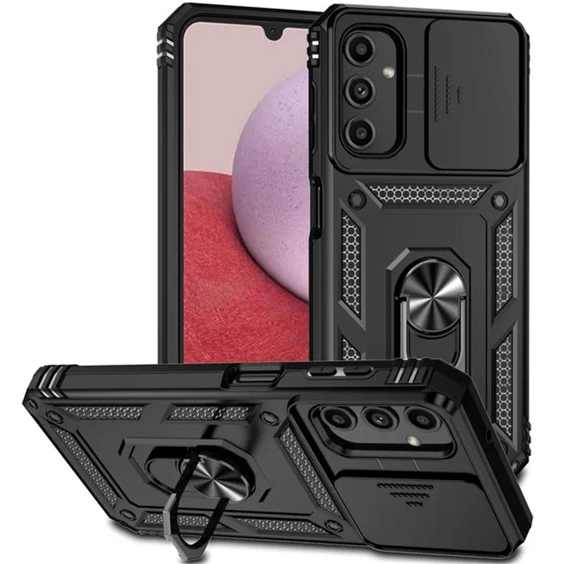 Schiebeobjektiv stoßfeste Rüstungsringhülle für Samsung Galaxy A05S A15 A25 A54 A04S A14 A34 A54 5G S20 S21 S22 S23 S24 Ultra Plus FE Standrückseitige Abdeckung For Samsung Galaxy S23 FE schwarz