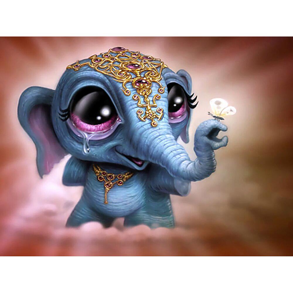 5D DIY Diamant Malerei blauer Elefant Stickerei Kreuzstich Geschenk Home Decor Geschenk 20X30CM